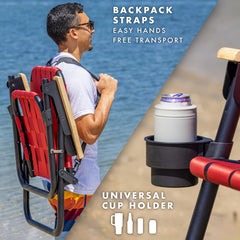 GoSports Outdoors WOVN Beach Chair with 16-inch seat.