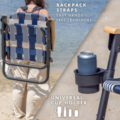 GoSports Outdoors WOVN Beach Chair opened in use on outdoor surface