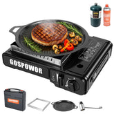 Gospowor dual-fuel stove with 10,000 BTU power for camping cooking.