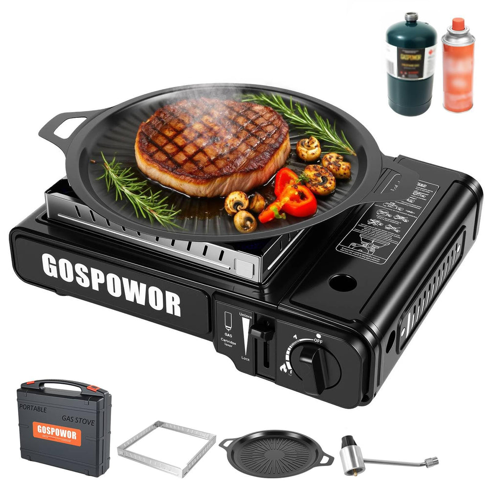 Gospowor propane stove windblocker keeps flames steady for reliable outdoor cooking.
