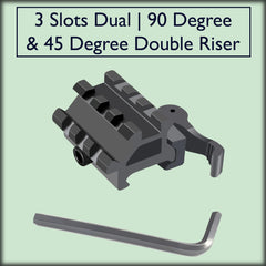 Gotical dual rail side profile showing 90° and 45° mounting options for lasers.