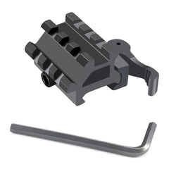 Gotical 3-slots dual Picatinny rail top view for quick accessory mounting.