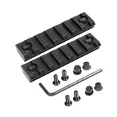 Gotical 7-slot KeyMod rail front view, lightweight aluminum construction for quick accessory mounting.