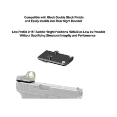 Gotical Glock dovetail insert compatible with double-stack pistols