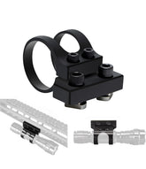 Gotical offset mount on a 25.4 mm rail for precise 1 inch flashlight alignment.