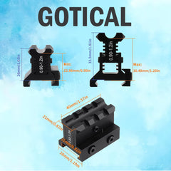 Gotical rise-0-9-1-2-inch Picatinny riser improves viewing angle for field use.