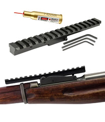 Gotical red dot laser bore sight projecting a precise alignment for quick zeroing.
