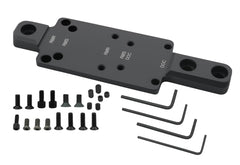 Gotical red dot mount plate attached to Mossberg 500 for quick sight alignment