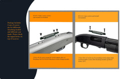 Gotical red dot mount plate on Mossberg 590 supports reliable aiming in tough conditions