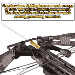 Gotical thread-on crossbow laser sight tool showing quick attachment for precise bore alignment.