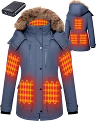 GOTOBI heated jacket front view highlighting eight-zone warmth for cold commutes