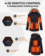 GOTOBI heated jacket interior battery pocket and LED display for management