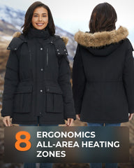 GOTOBI heated jacket with detachable hood for versatile cold-weather wear