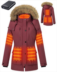 GOTOBI women's heated jacket front view for stylish winter warmth