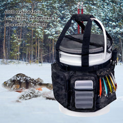 GOTOTOP organizer with multiple pockets keeps tackle neatly arranged.