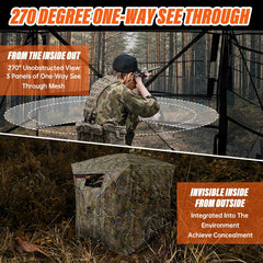 GOTRUTH hunting blind spacious interior fits 3-4 hunters and gear.