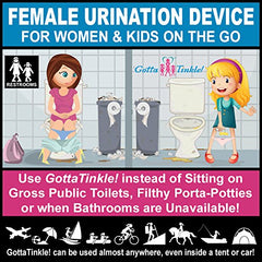 Gotta Tinkle! teal FUD in hand, easy self-use during outdoor adventures.