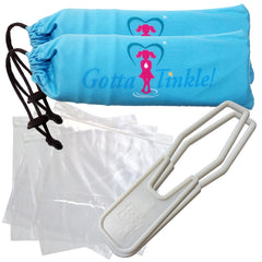 Gotta Tinkle! teal FUD in packaging, compact travel-ready design for discreet use on the go.