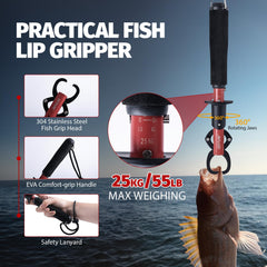 Goture 12inch fish grabber stainless steel with secure grip for confident landings.