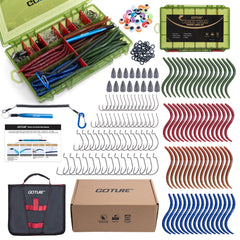 Goture 209PCS Wacky Worm Kit in a sturdy tackle box for on-water organization.