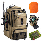 Goture 40L fishing tackle backpack front view with roomy storage for gear.