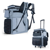 Goture 66L rolling tackle box front view with easy-pull wheels for rugged terrain