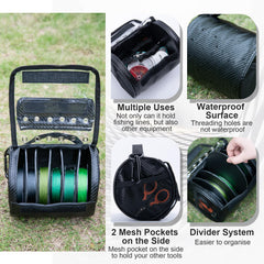 Goture clear view window fishing line case lets you identify lines at a glance.