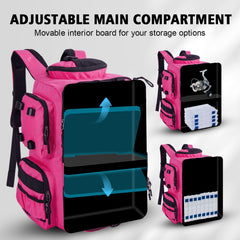 Goture fishing backpack bottom-non-slip feet stabilize bag on slick surfaces.