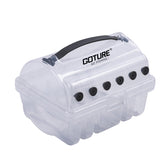 Goture 6-slot fishing line storage box main image showing 2 large slots and 4 standard slots