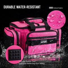Goture fishing tackle bag exterior pockets keep gear within easy reach.