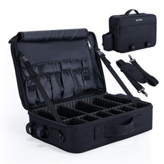Goture fishing tackle bag main compartment organized for reels and lures.