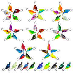 Assortment of jigs with different shapes and weights