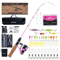 Goture ice rod 24in-medium with reel for easy bite detection on cold days