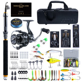 Goture telescopic rod extended for travel-ready casting on calm water