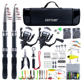 Goture telescopic rod extended for travel-ready casting and strength