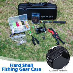 Goture telescopic rod extended for compact saltwater casting on the go.