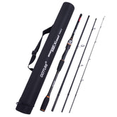 Goture travel rod four-piece compact setup for easy travel and packing.