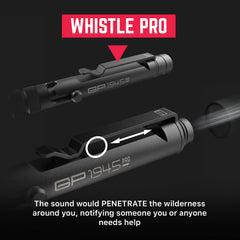GPCA GP1945 PRO integrated rescue whistle enhances safety signaling.
