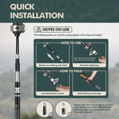 GPTCAMP trekking poles extended to provide stable support on rugged trails.