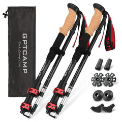 GPTCAMP Walking Sticks with EVA foam grips for comfortable grip and reduced hand fatigue.