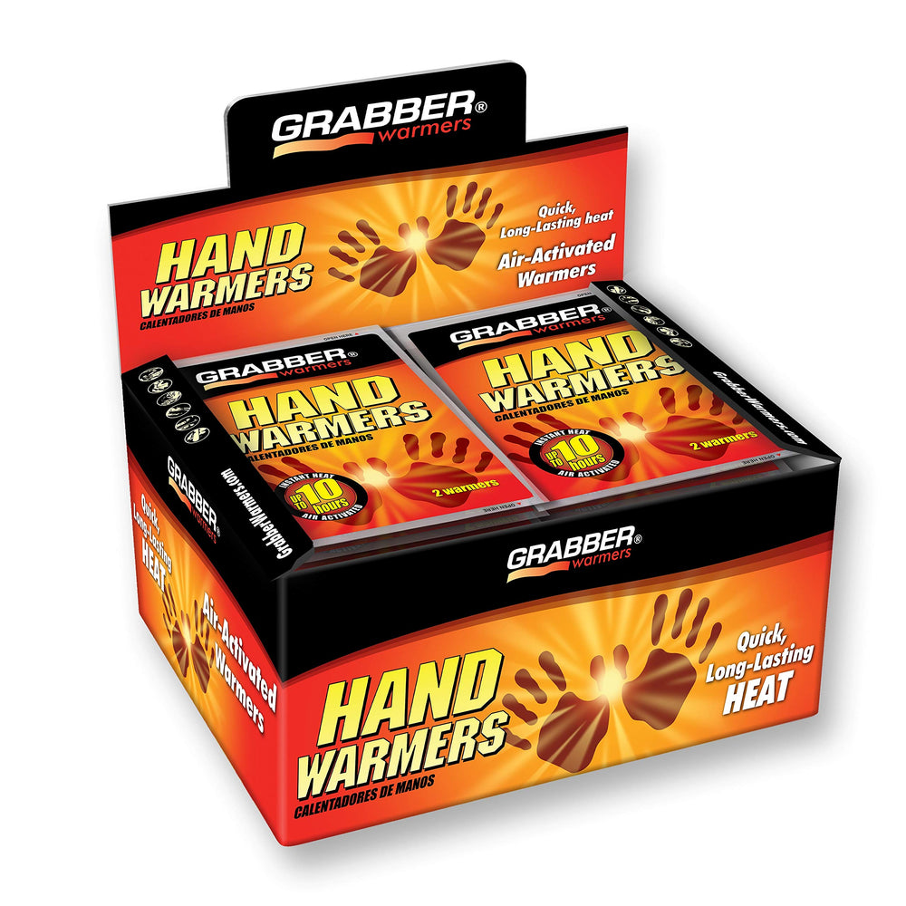 Grabber hand warmer 7HR 2PK pack inside a glove for long-lasting warmth