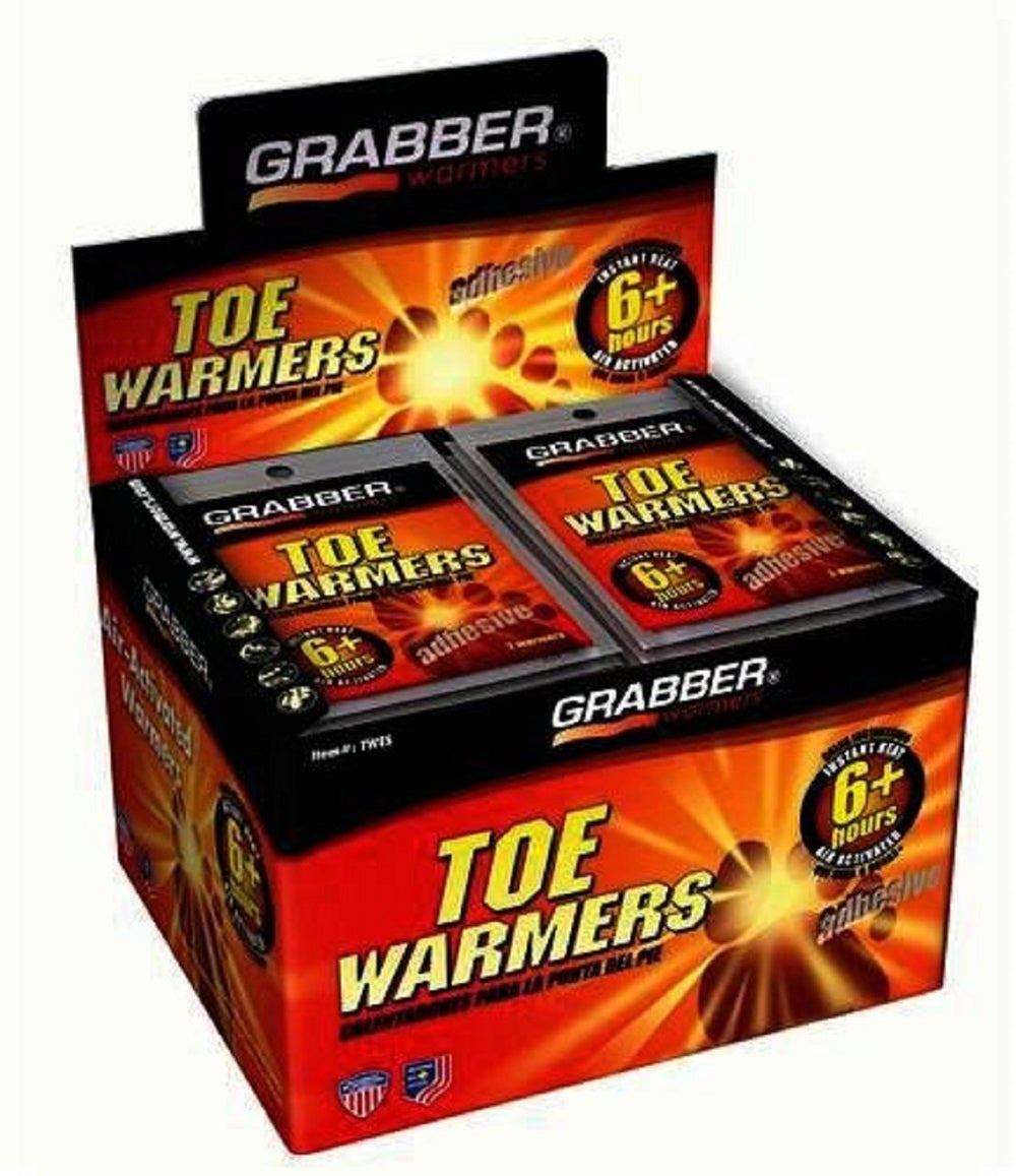 Grabber toe warmers offer instant warmth for cold feet during chilly outdoor activities.