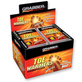 Grabber Toe Warmers with adhesive back shown for secure toe warmth in boots