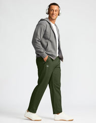 G Gradual fleece-lined pants back pocket view highlighting zipper security.