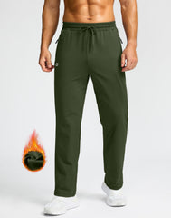 G Gradual water-resistant olive pants with DWR finish stay dry in light rain.