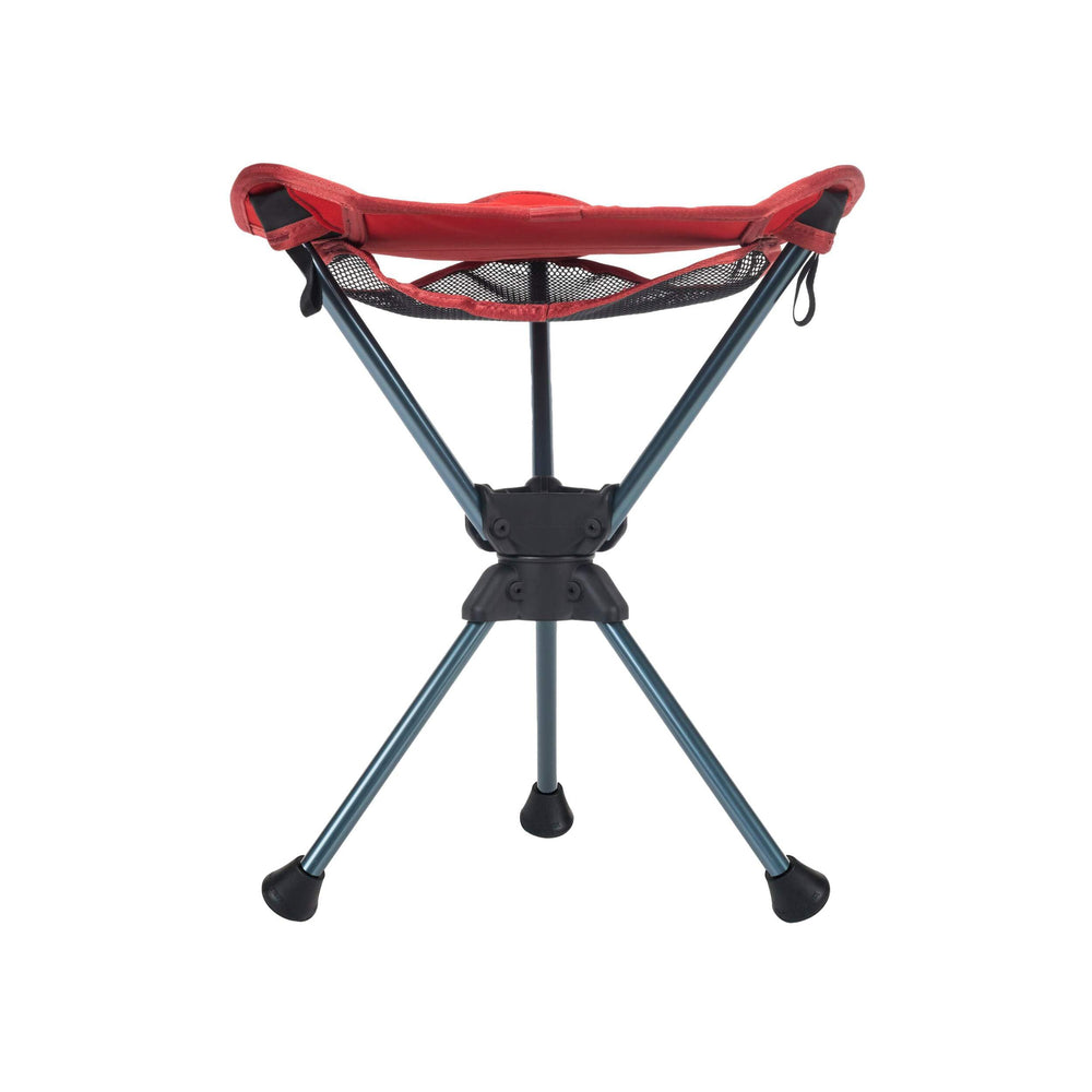 GRAND TRUNK Compass 360° Stool clay red angle view highlights swiveling seating for camping.