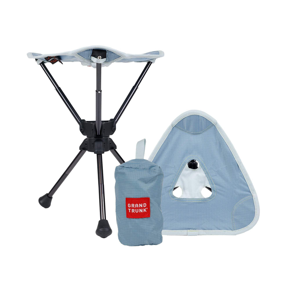 GRAND TRUNK Compass 360 UC stool packed for easy travel and space-saving use.
