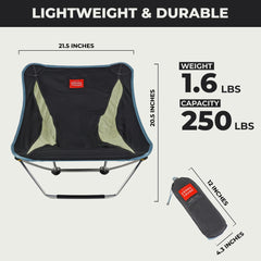 Grand Trunk Mayfly Low Profile Chair on beach sand for a relaxed moment