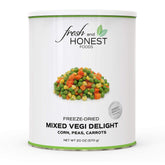 Grandma's Country freeze-dried veggies-peas corn carrots for easy meal prep.