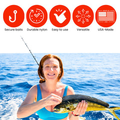 Bait holder attached to hook in water